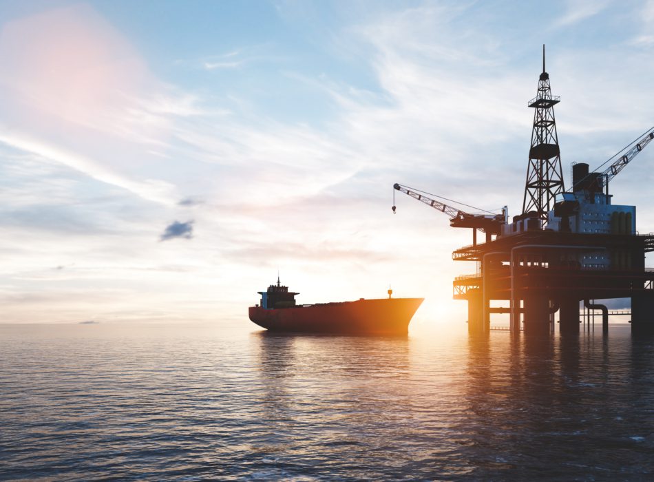 Oil platform on the ocean